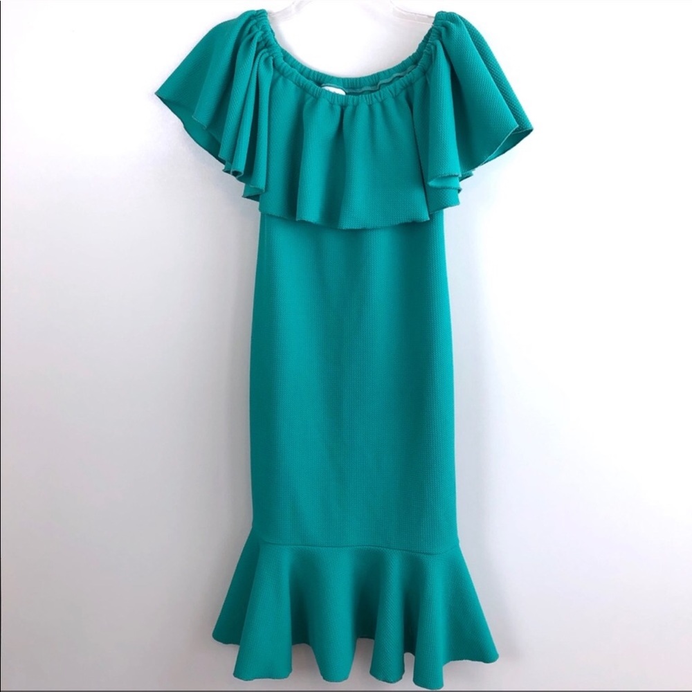 Lularoe cici teal textured dress